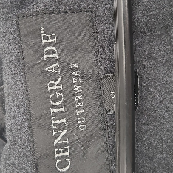 Centigrade Outerwear XL Gray Black big button up pea coat winter jacket warm - Picture 2 of 4